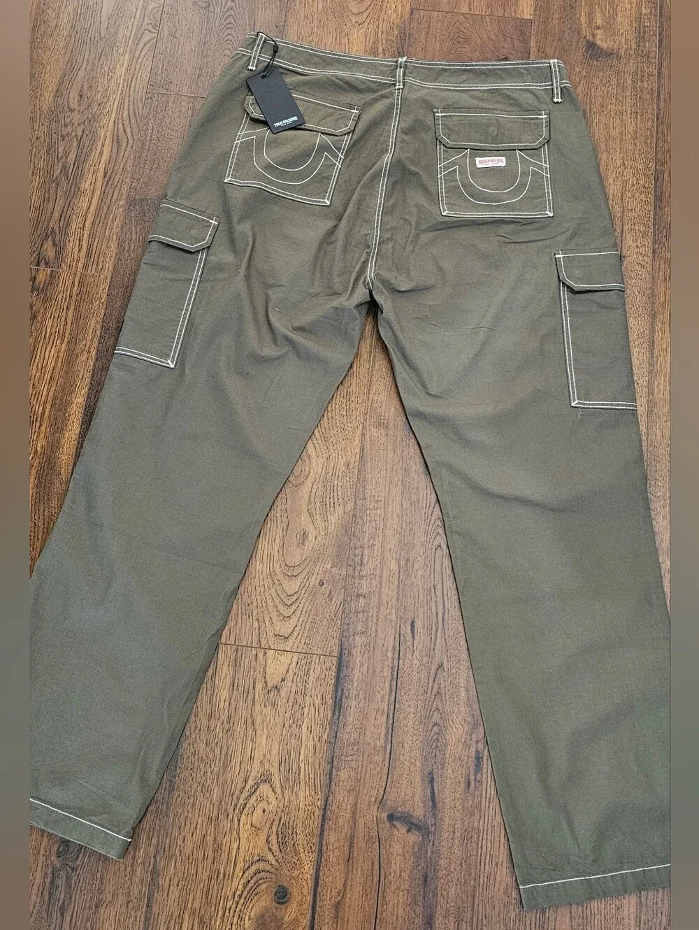 True Religion Ripstop Cargo Pants Kalamata Olive Green Size 38 NWT